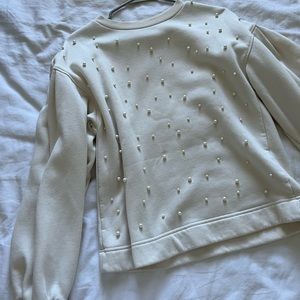 cream crew neck